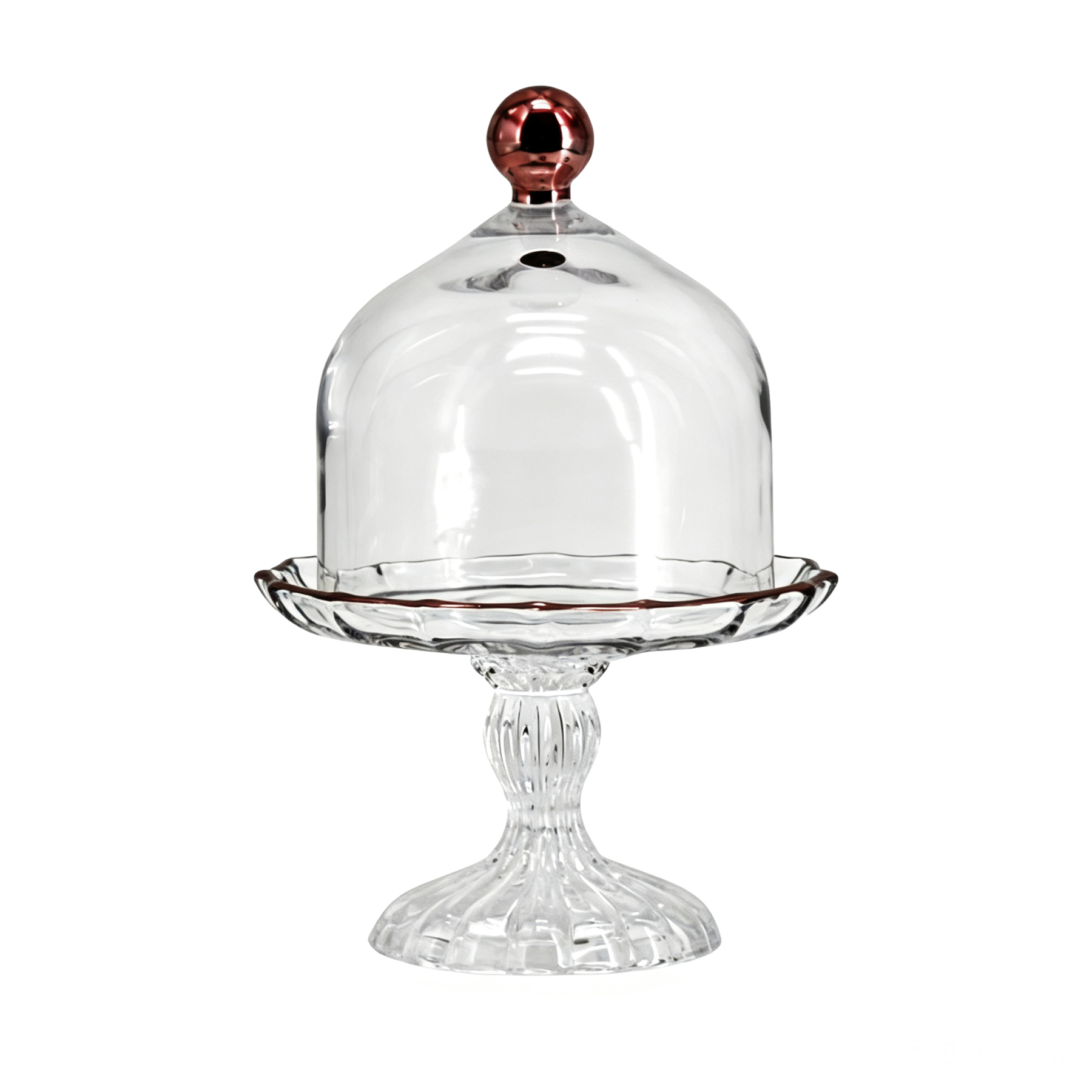 68074RG	 D4"H7" - GLASS CAKE CANDY PLATE WITH LID