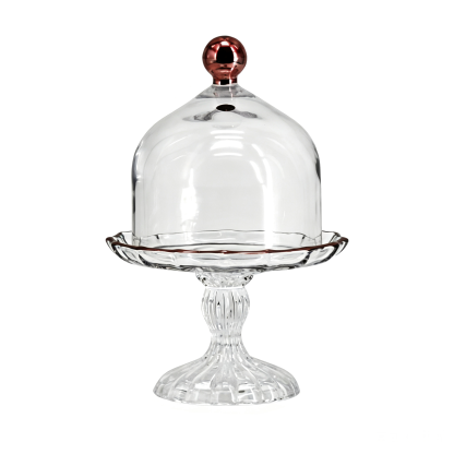 68074RG	 D4"H7" - GLASS CAKE CANDY PLATE WITH LID