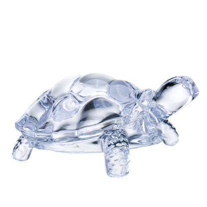 68036	 L7"W5"H3" - GLASS TURTLE FIGURINE