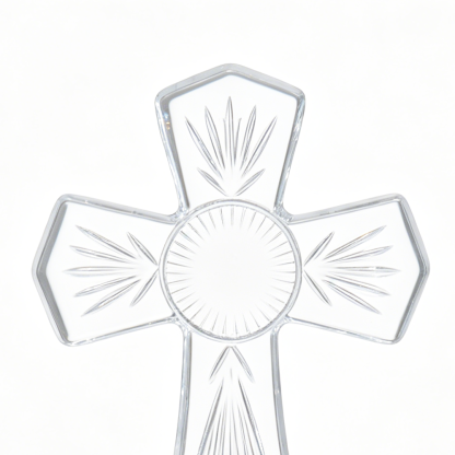 68118	 L3.5"W2.5"H7" - GLASS CROSS TABLETOP Decor