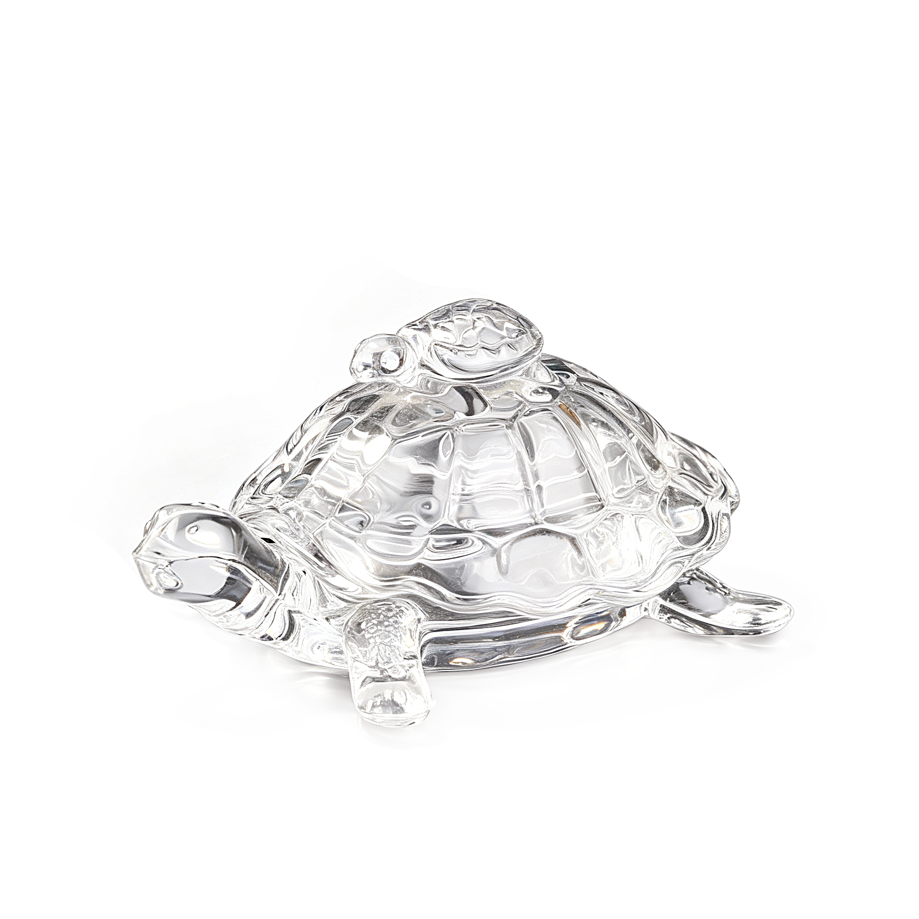 68166	 L7"W4.5"H3.5" - GLASS TURTLE FIGURINE