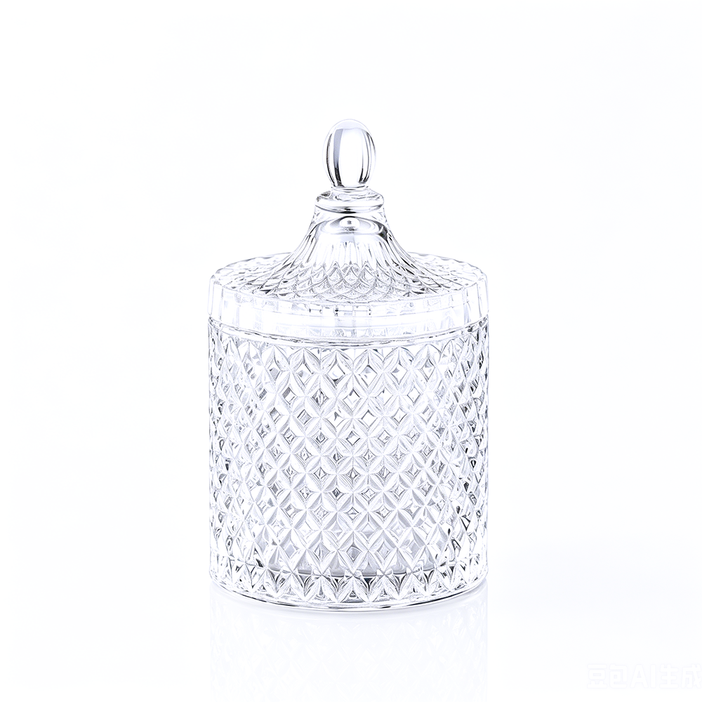 68184	 D4"H6.5" - GLASS JAR WITH LID