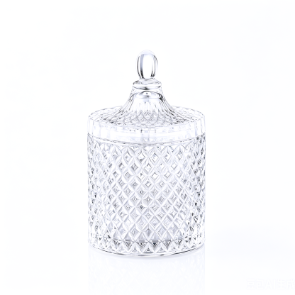 68184	 D4"H6.5" - GLASS JAR WITH LID