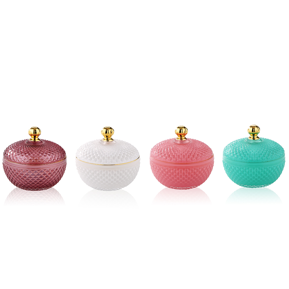 68448ASST	 D4.5"H4.5" - ASSORTED COLORS CANDY JARS