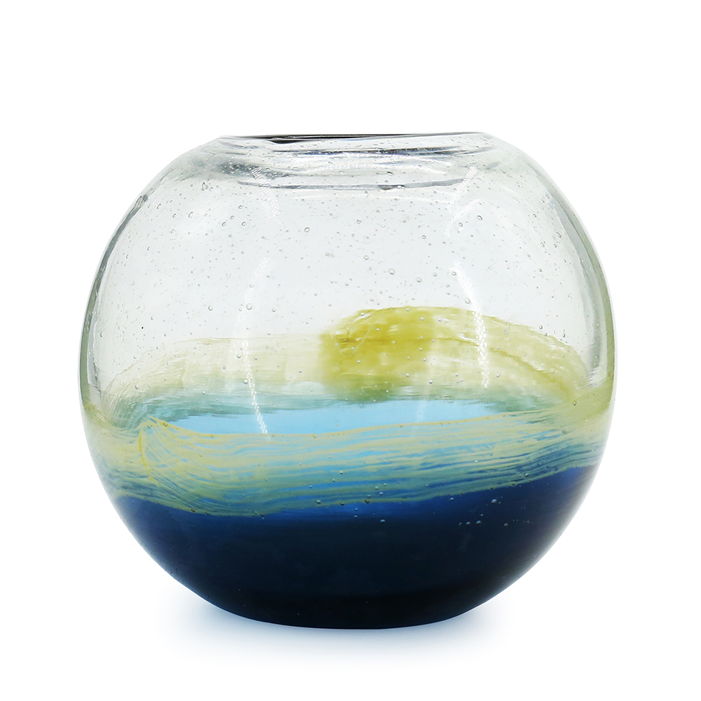 D8"H7.5" - GLASS VASE