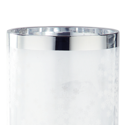 69326	 *D4.7"H11.8" - GLASS VASE WITH SILVER RIM