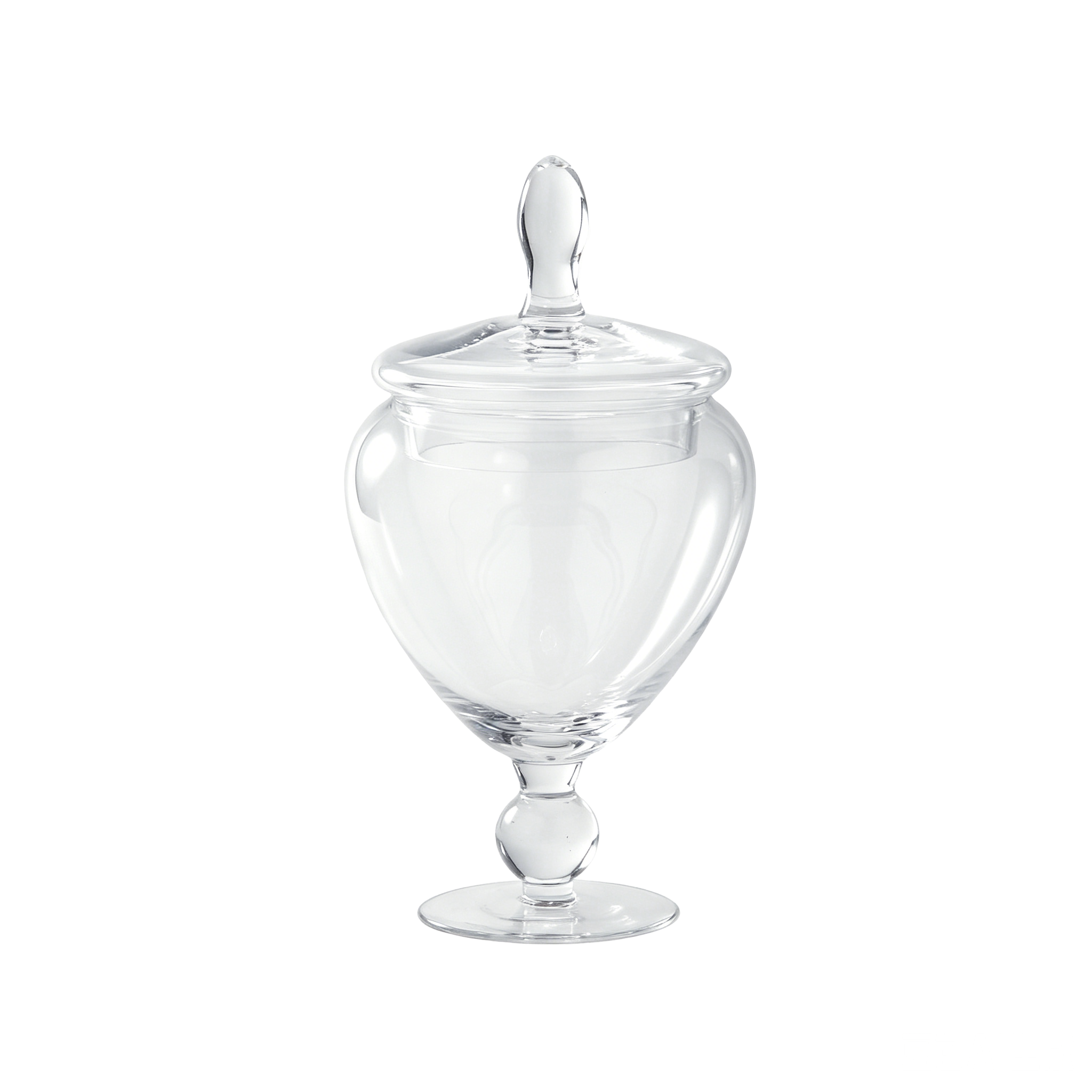 69330	 D6.5"H12.5" - GLASS APOTHECARY JAR WITH LID