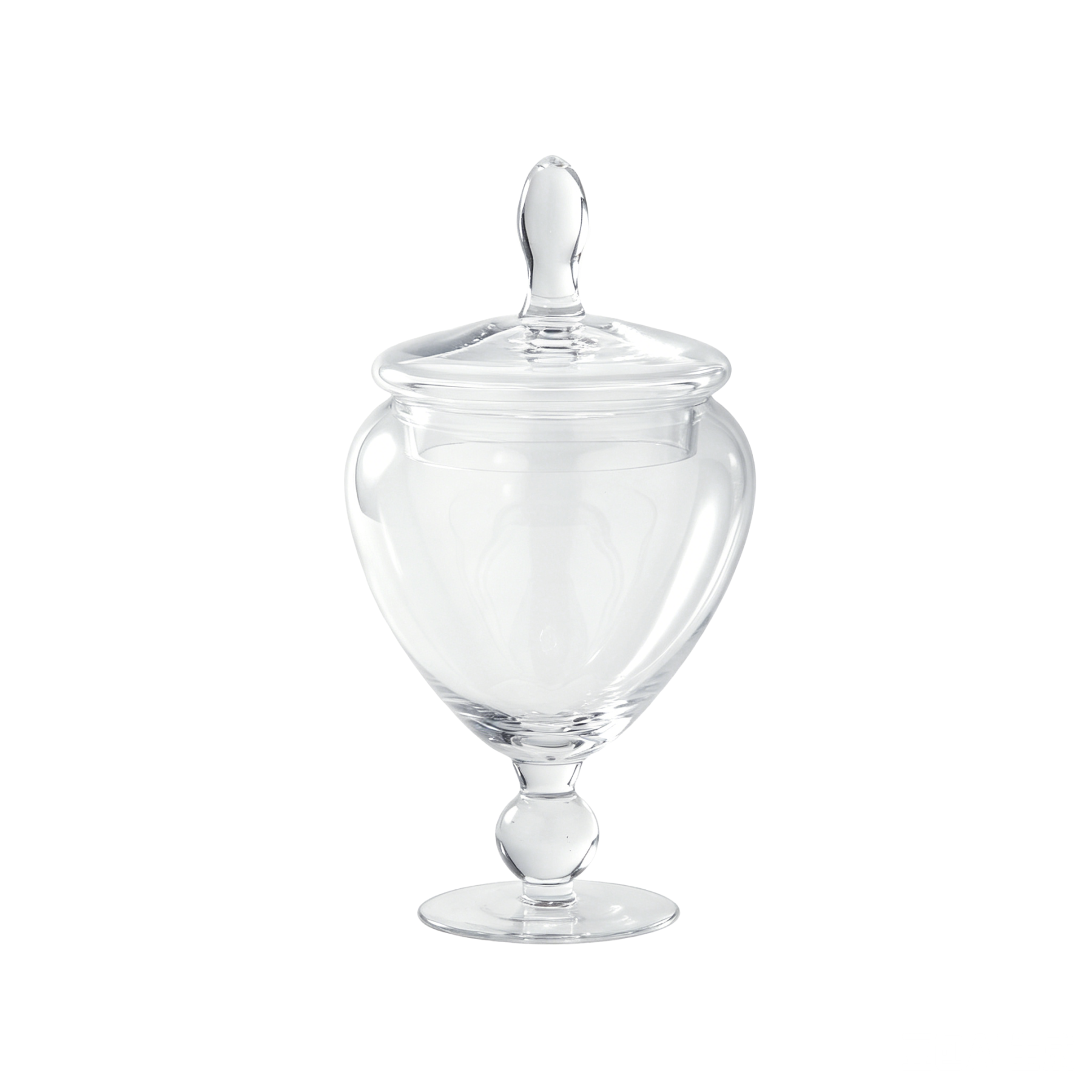 69330	 D6.5"H12.5" - GLASS APOTHECARY JAR WITH LID