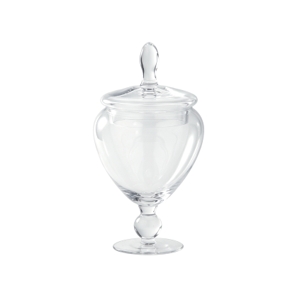 69330	 D6.5"H12.5" - GLASS APOTHECARY JAR WITH LID