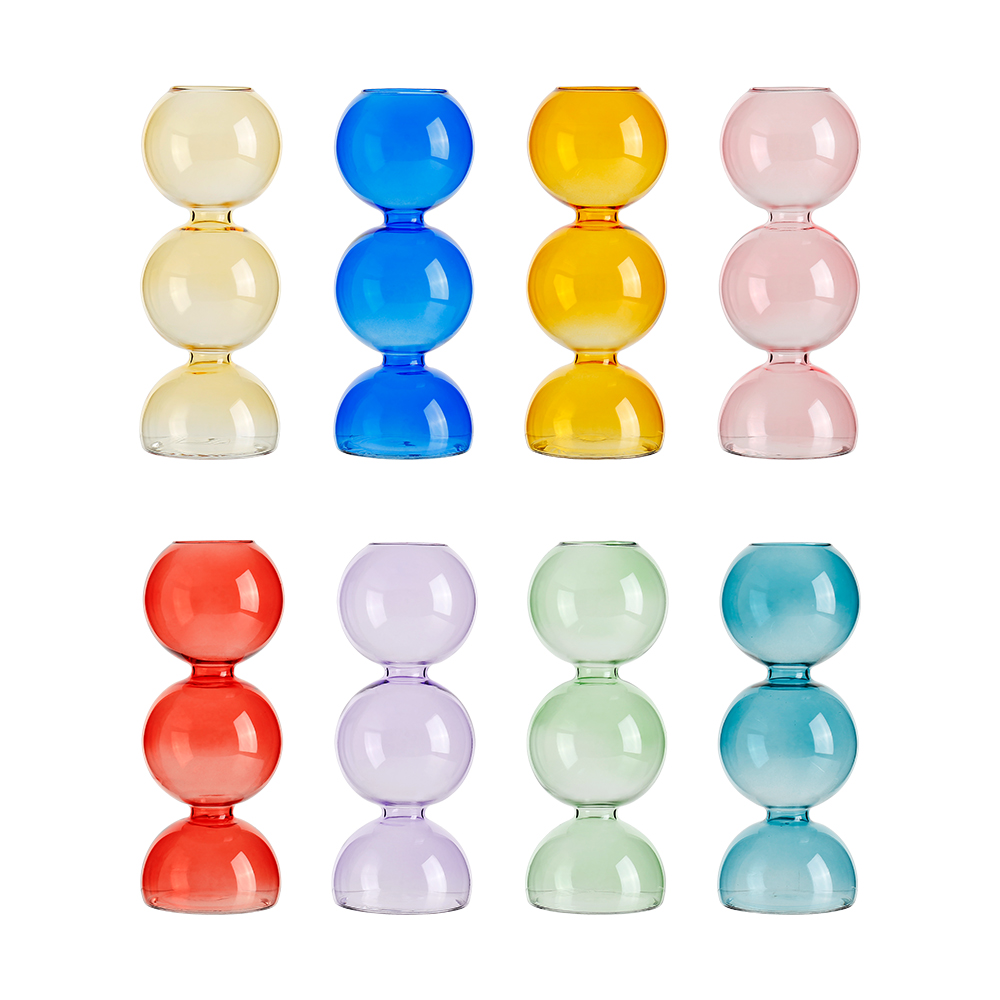 D2.4"H5.9" - ASSORTED COLORS GLASS BUBBLE VASE