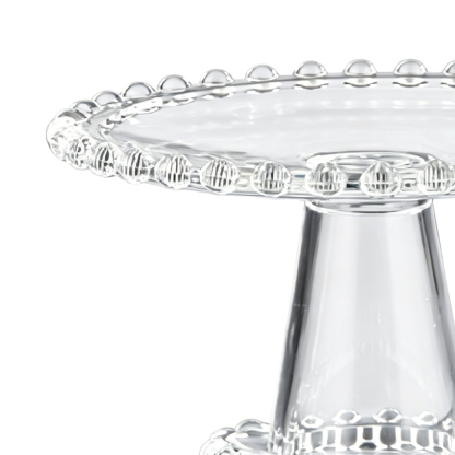 72205	 D8.5"H4.5" - BEADED GLASS CAKE STAND