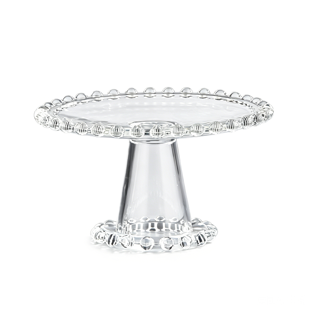 72205	 D8.5"H4.5" - BEADED GLASS CAKE STAND