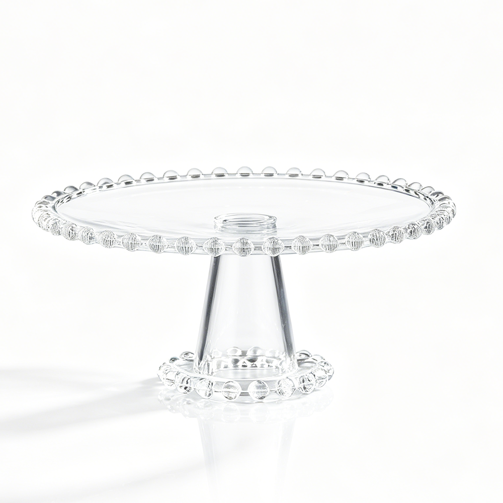 72206	 D10.5"H4.5" - BEADED GLASS CAKE STAND
