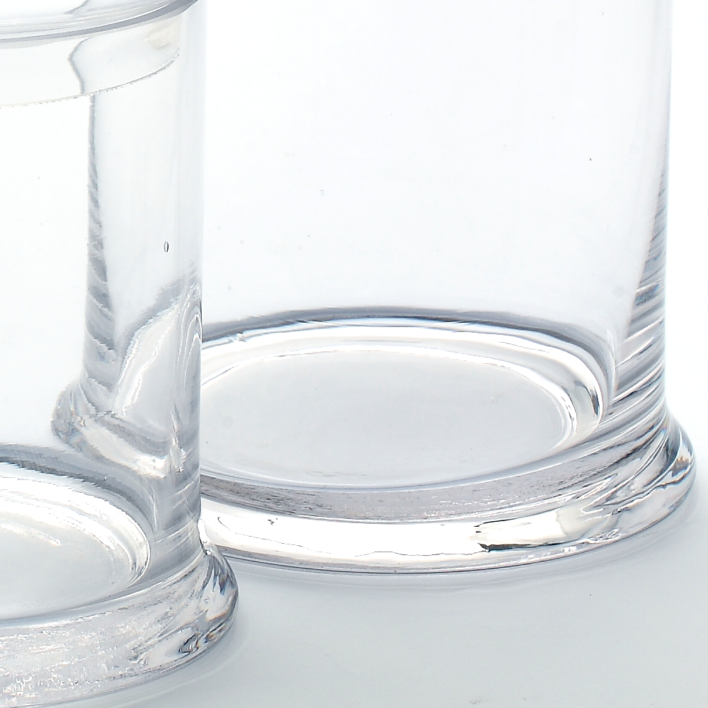 74003	 D5"H11/8.5/7.5" - SET OF 3 GLASS APOTHECARY JARS WITH LID