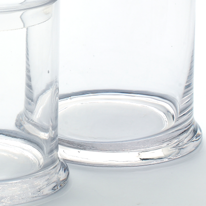 74003	 D5"H11/8.5/7.5" - SET OF 3 GLASS APOTHECARY JARS WITH LID