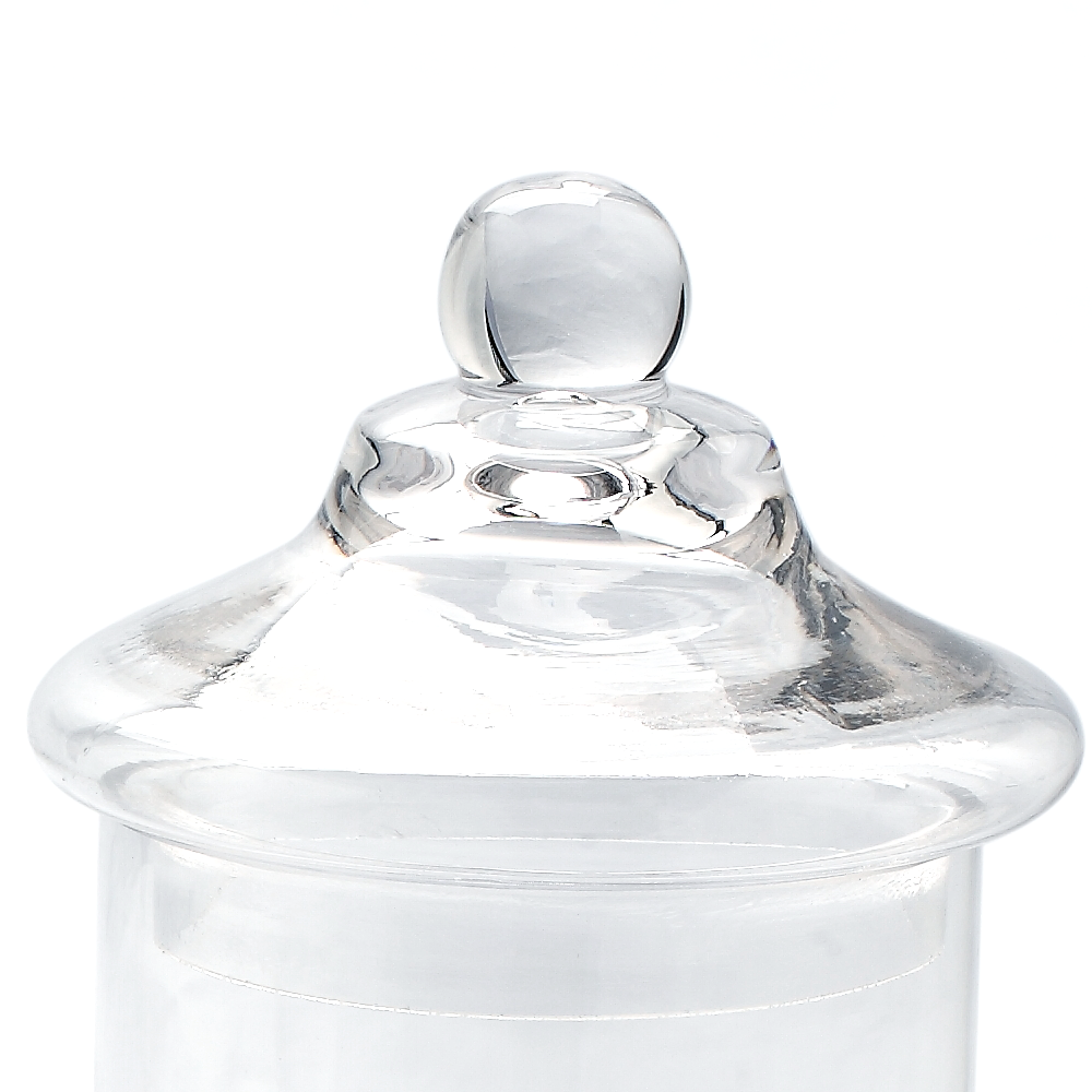 74003	 D5"H11/8.5/7.5" - SET OF 3 GLASS APOTHECARY JARS WITH LID
