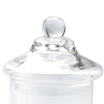 74003	 D5"H11/8.5/7.5" - SET OF 3 GLASS APOTHECARY JARS WITH LID