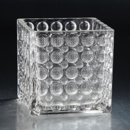 74108	 L6"W6"H6" - GLASS VASE