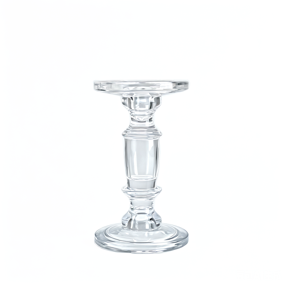 74123	 *D4.4"H7.6" - GLASS CANDLE HOLDER