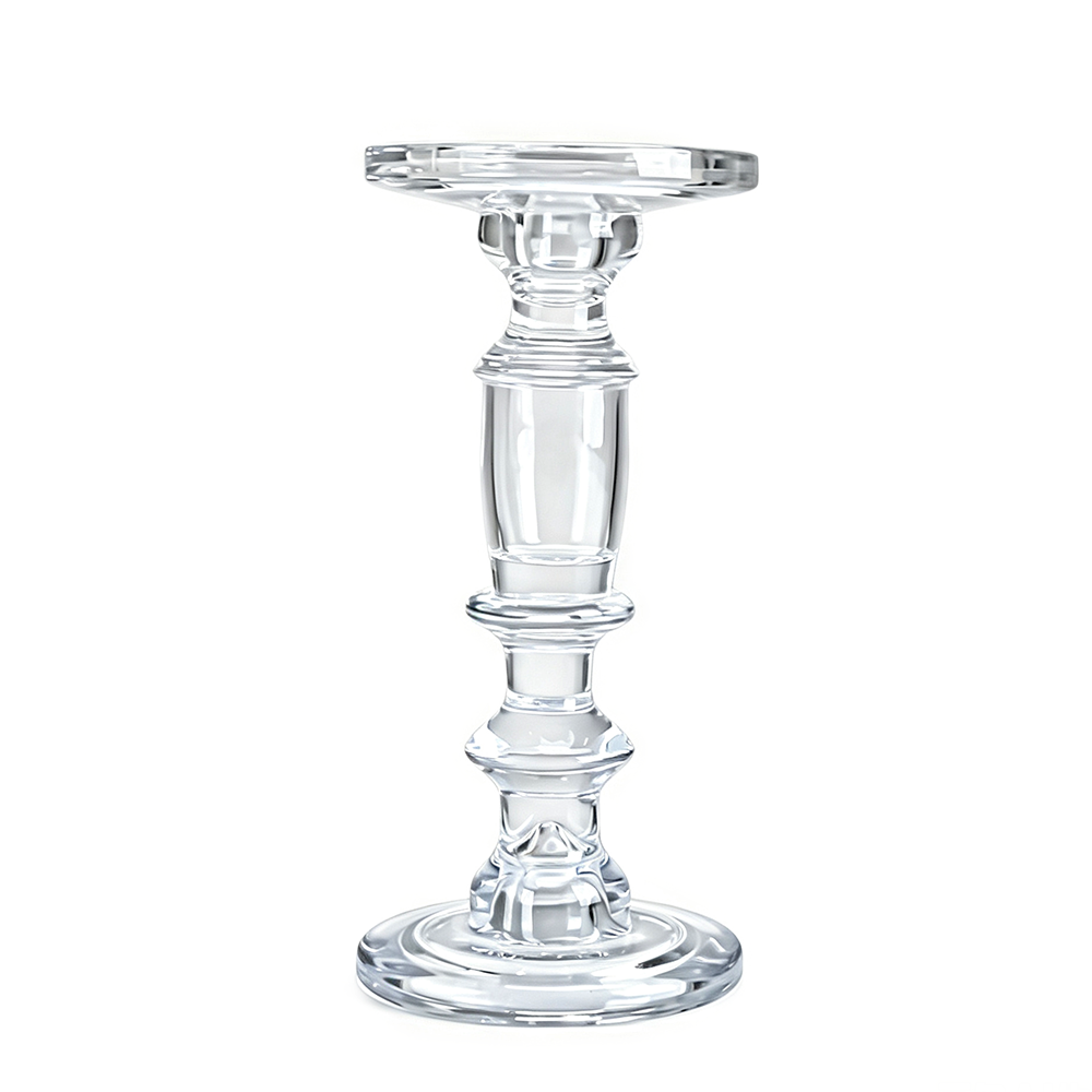 74124	 *D4.4"H9.5" - GLASS CANDLE HOLDER