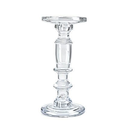 74124	 *D4.4"H9.5" - GLASS CANDLE HOLDER