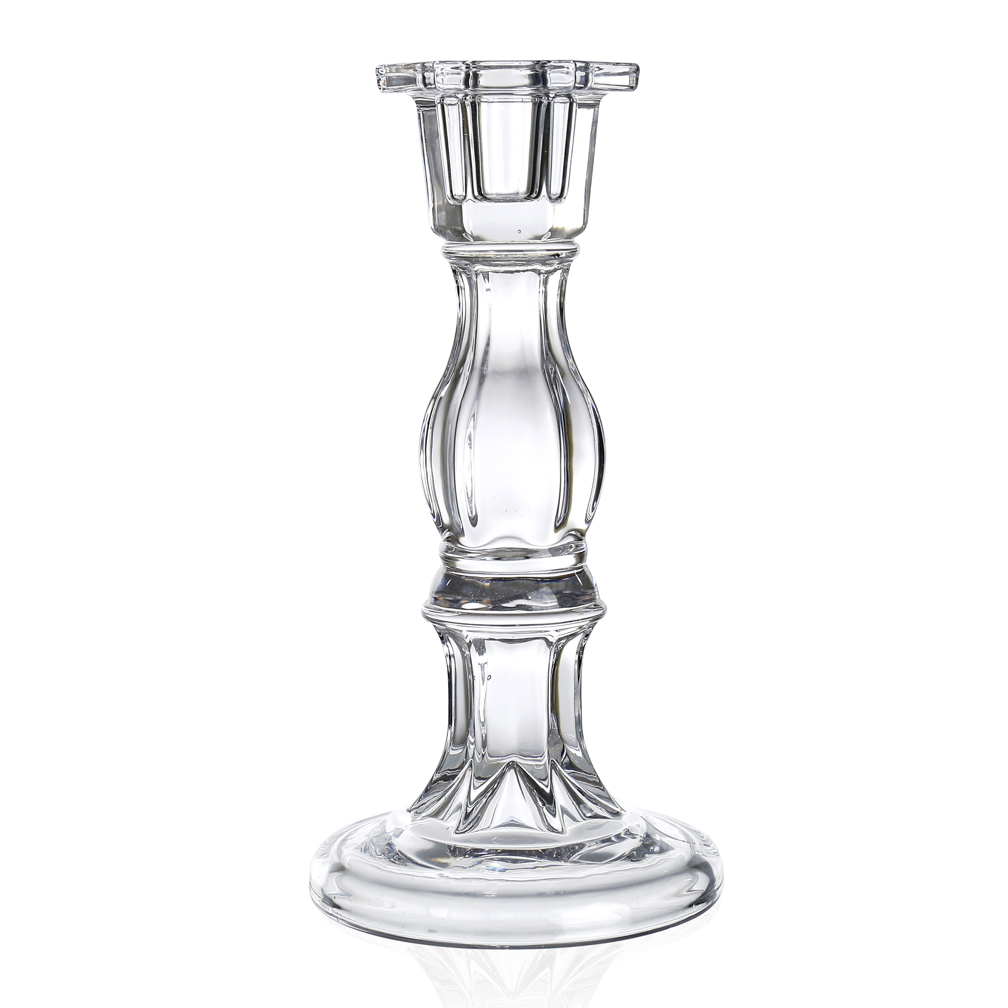 *D4.3"H8.5" - GLASS CANDLE STICK HOLDER