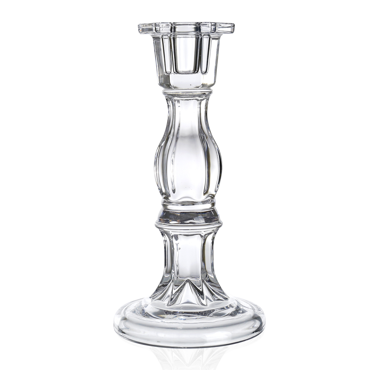 *D4.3"H8.5" - GLASS CANDLE STICK HOLDER