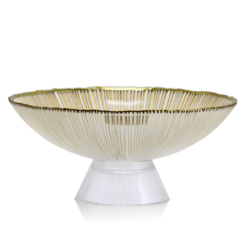 D9.8"H4.3" - GLASS PEDESTAL BOWL