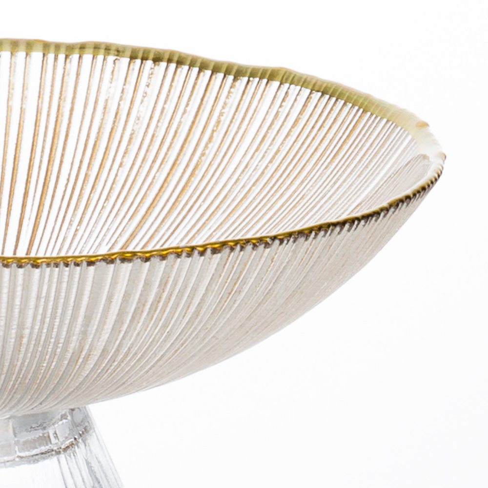 75367	 D13.4"H6.7" - GLASS PEDESTAL BOWL