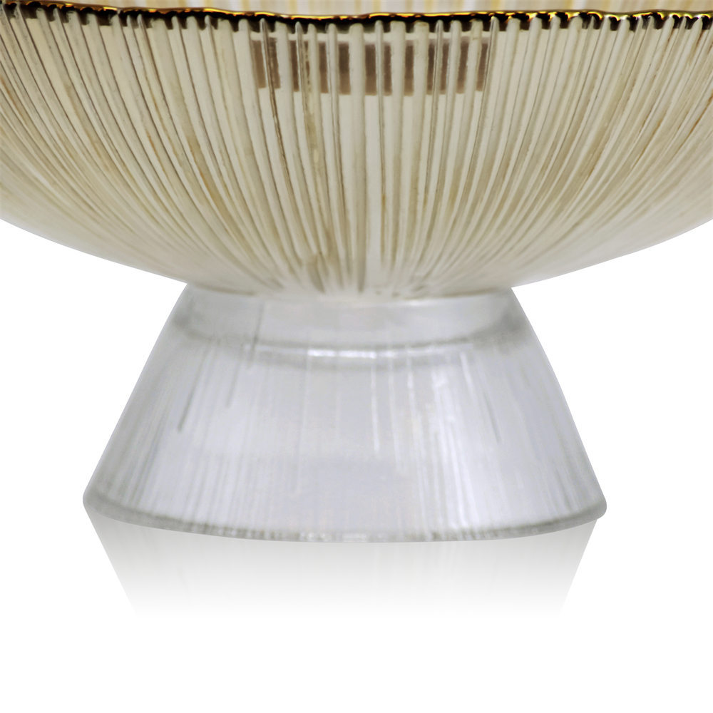 D9.8"H4.3" - GLASS PEDESTAL BOWL