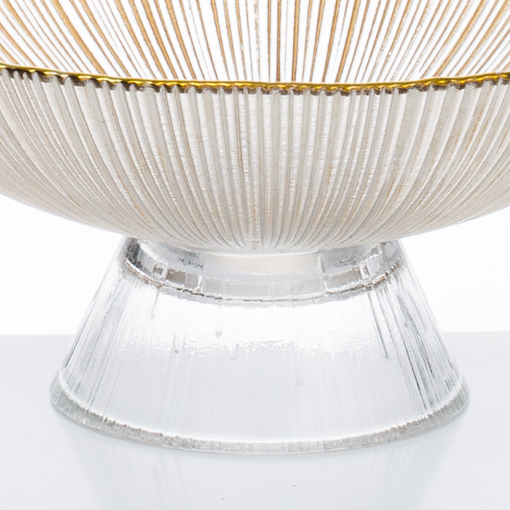 75367	 D13.4"H6.7" - GLASS PEDESTAL BOWL