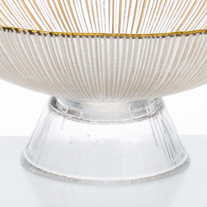 75367	 D13.4"H6.7" - GLASS PEDESTAL BOWL