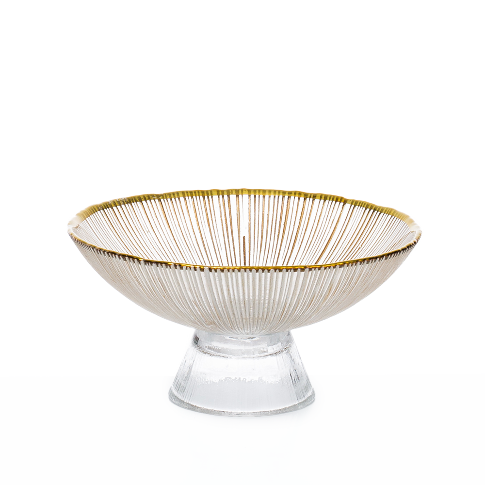 75369	 D7.5"H3.7" - GLASS PEDESTAL BOWL