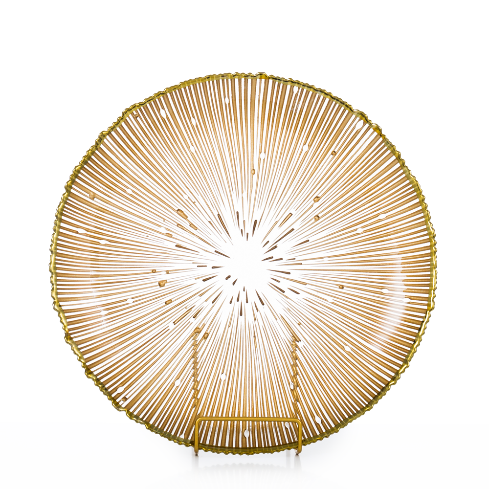 75370	 D13"H1.2" - GLASS PLATE AND STAND