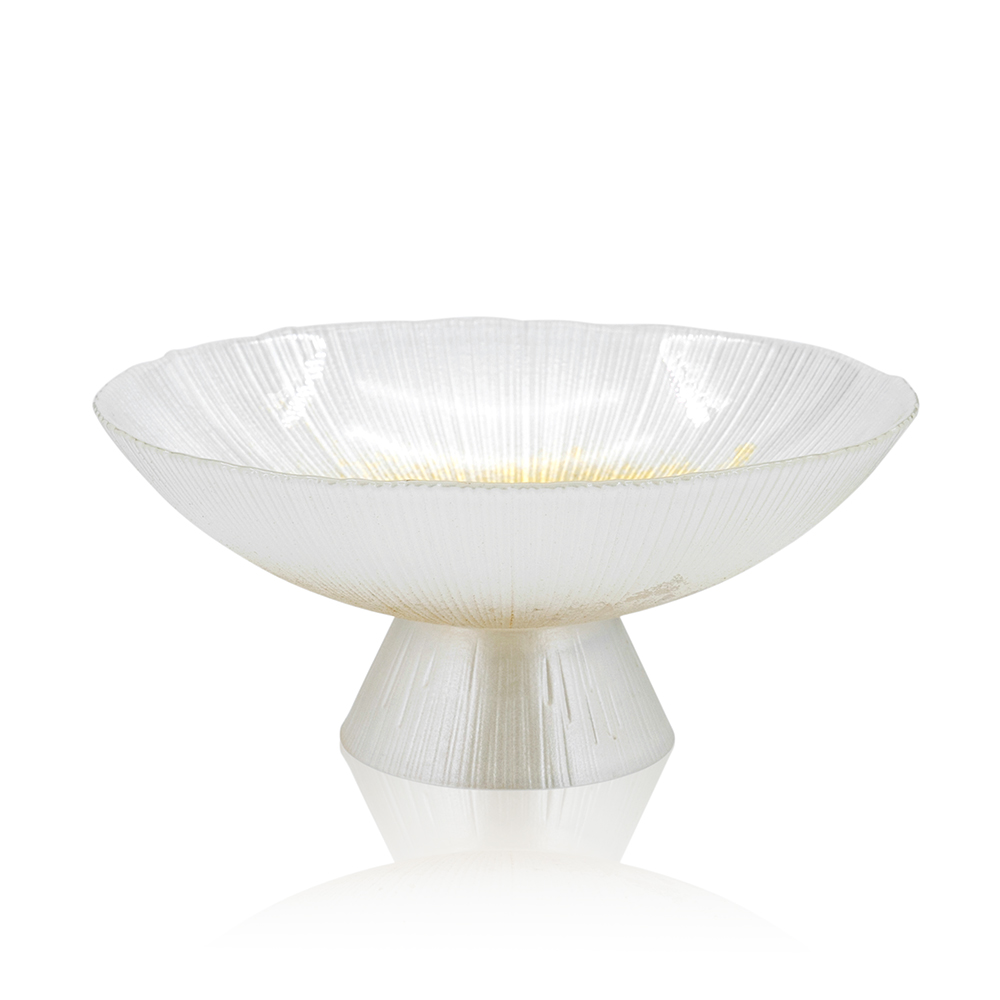 75377G	 D9.8"H4.9" - GLASS PEDESTAL BOWL