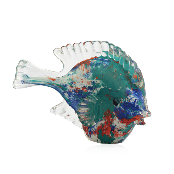 76097-3	 L7.5"W3.5"H5.5" - GLASS FISH FIGURINE