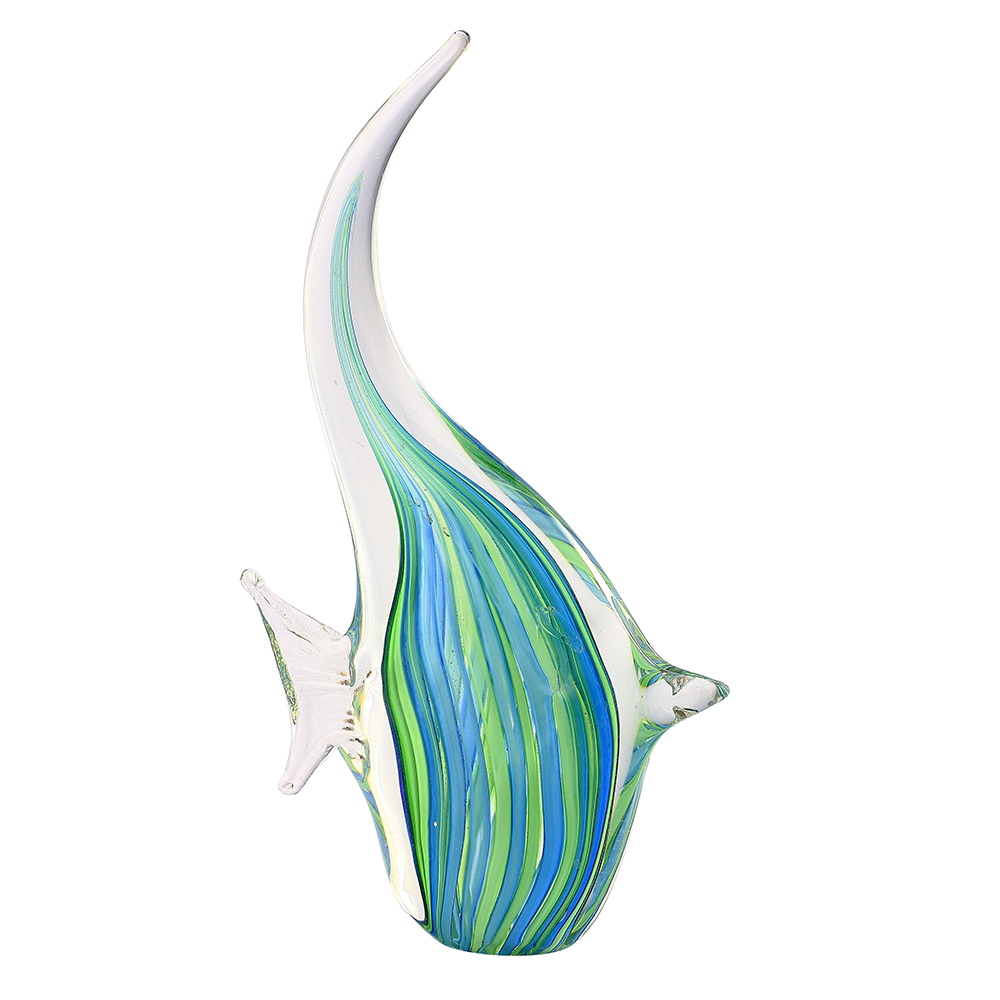 76120	 L6.5"W2"H12" - GLASS FISH FIGURINE