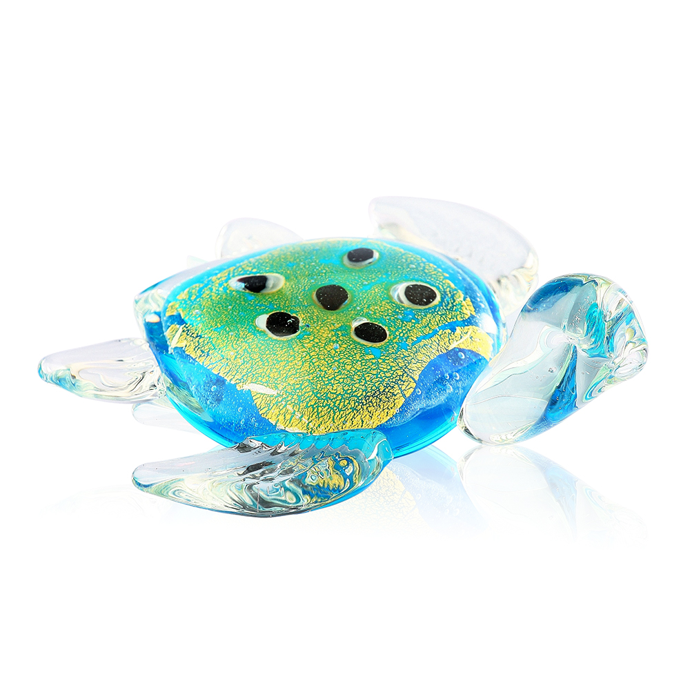76139	 L5"W4.5"H2" - GLASS TURTLE FIGURINE