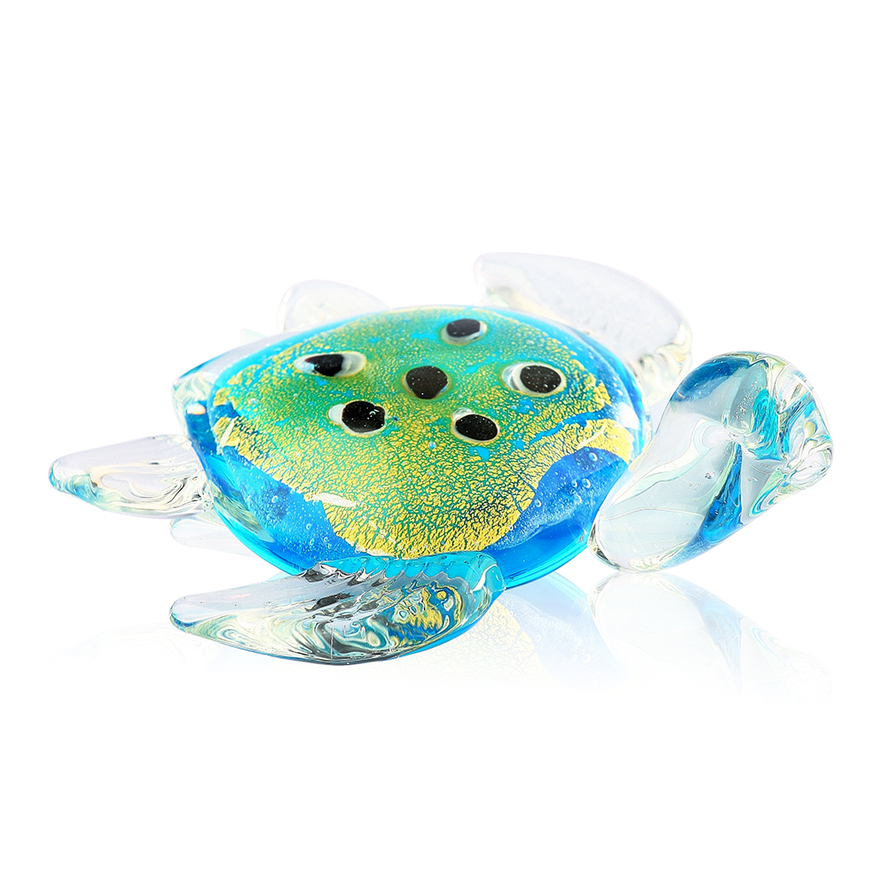 76139	 L5"W4.5"H2" - GLASS TURTLE FIGURINE