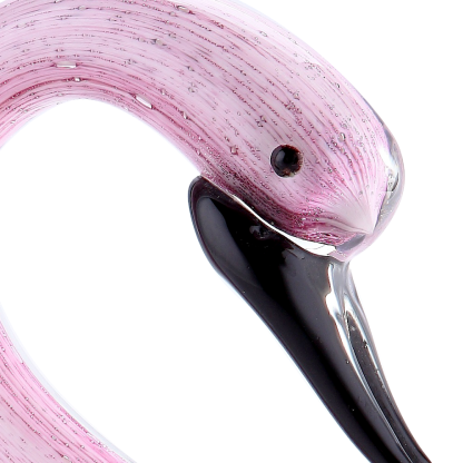 76287	 L6"W4.5"H8.5" - GLASS SWAN FIGURINE