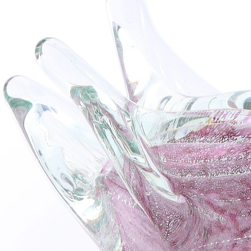 76287	 L6"W4.5"H8.5" - GLASS SWAN FIGURINE