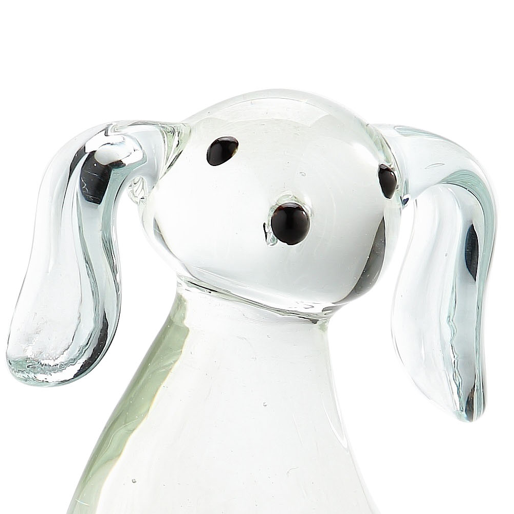 76310	 L6"W1.5"H6.5" - GLASS DOG FIGURINE
