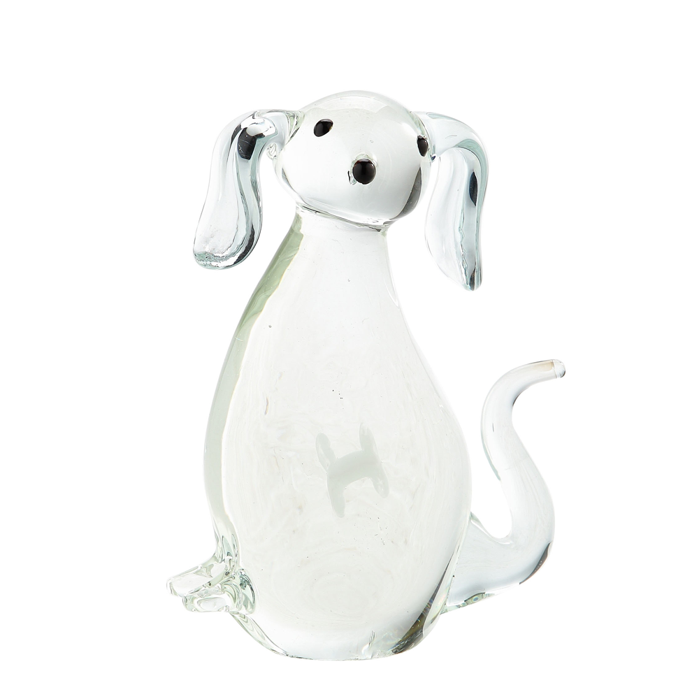 76310	 L6"W1.5"H6.5" - GLASS DOG FIGURINE