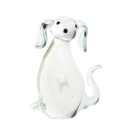 76310	 L6"W1.5"H6.5" - GLASS DOG FIGURINE