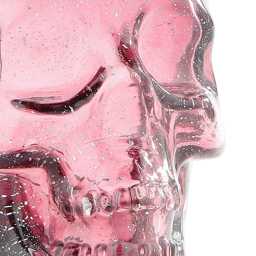 76331	 L7"W5.5"H7" - GLASS SKULL
