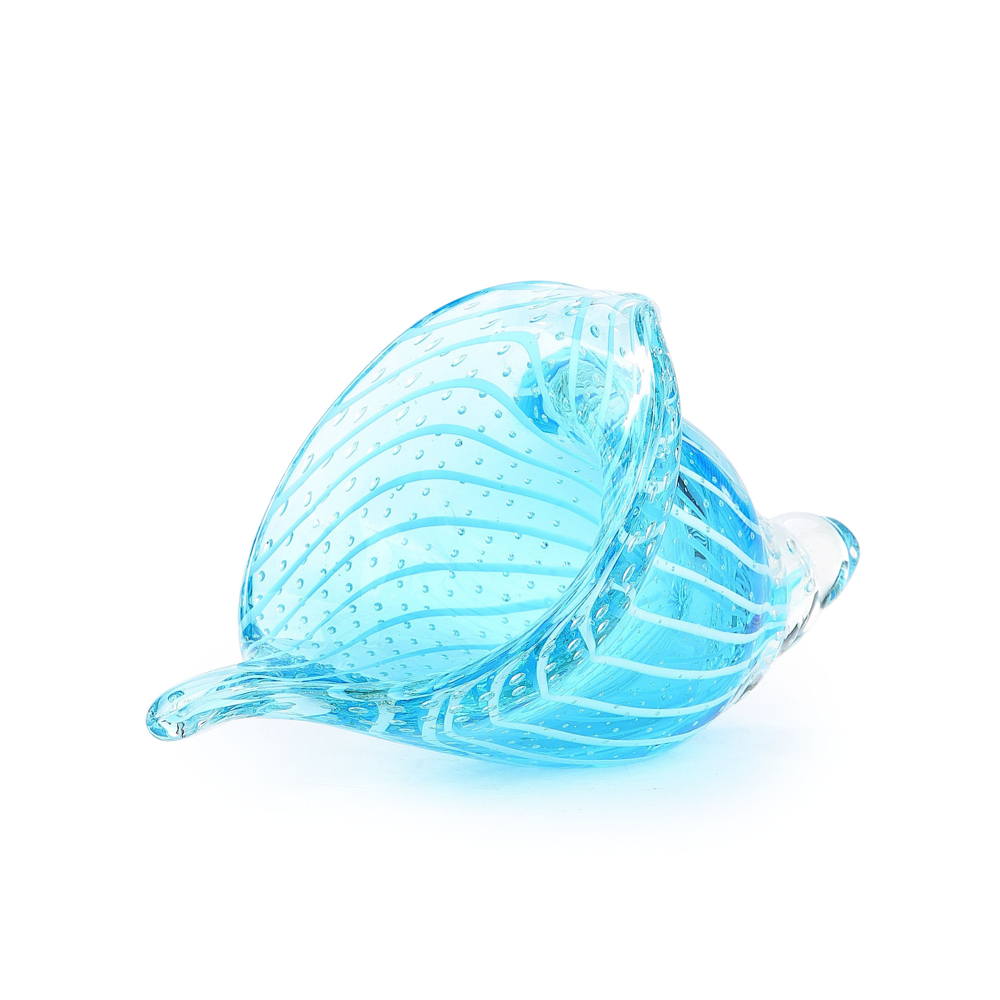 76455	 L8.5"W5"H4.5" - GLASS CONCH SHELL FIGURINE