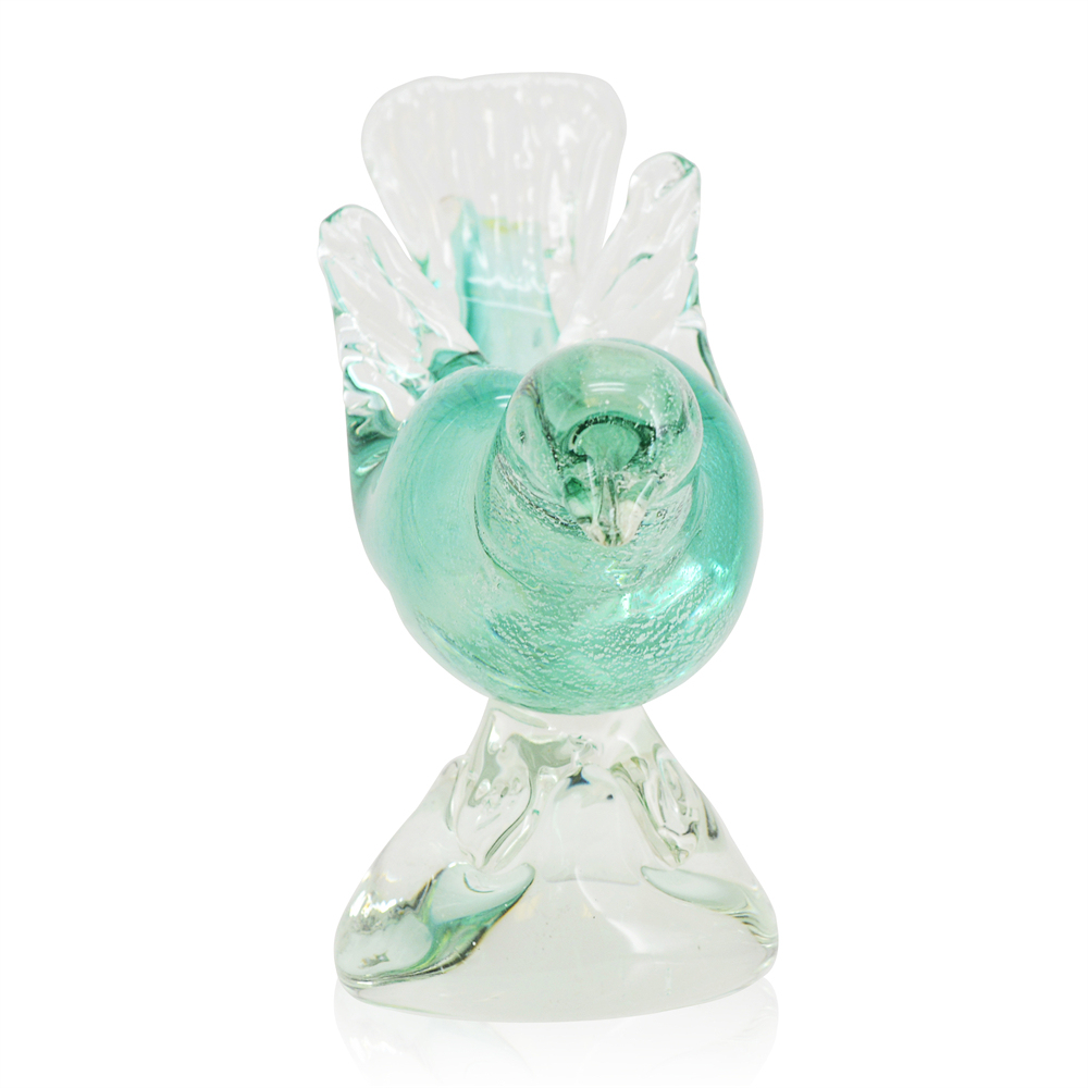 76478	 L9.1W4.5H6.1" - GLASS BIRD FIGURINE