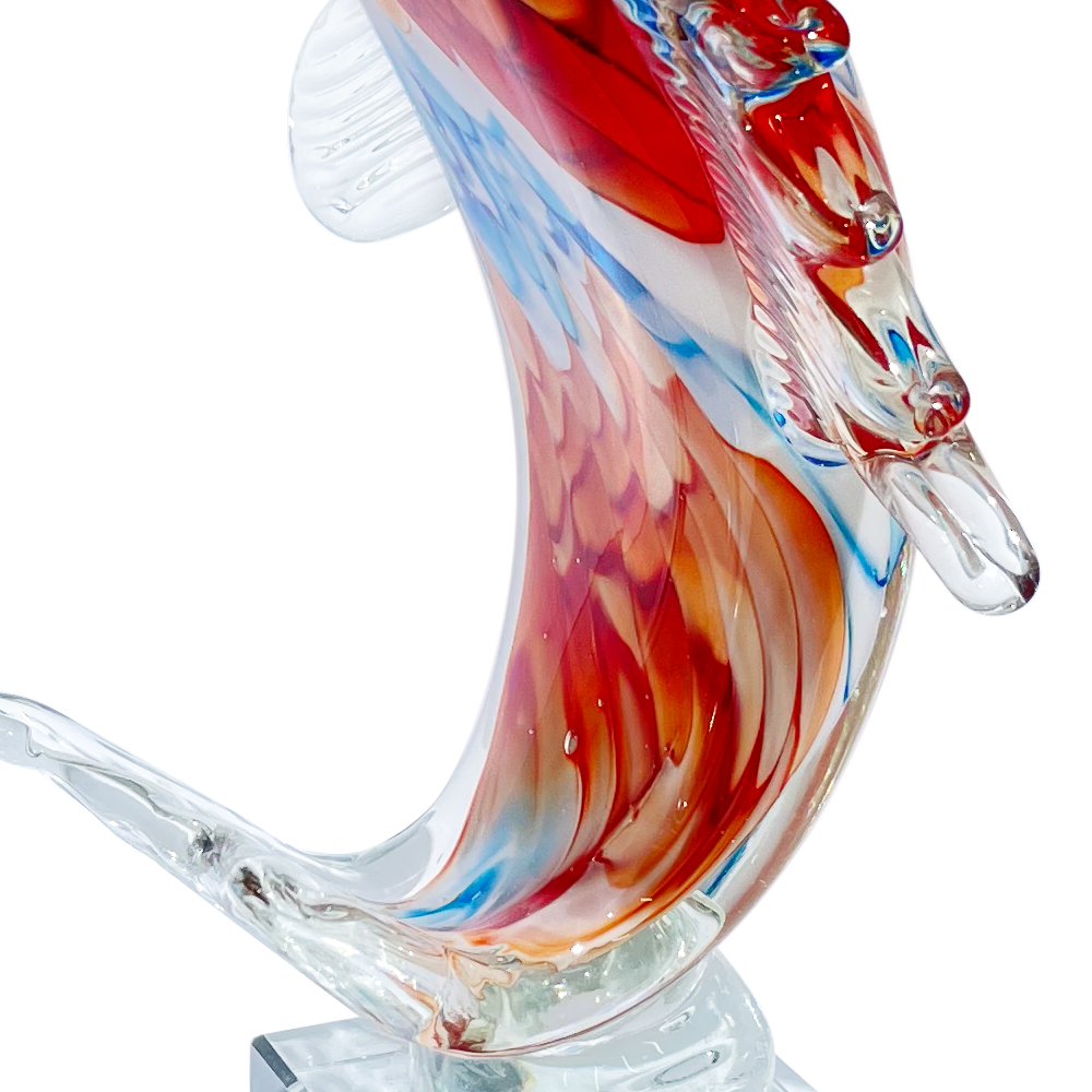 76488	 L5.5W3.3H6.3" - GLASS FISH FIGURINE