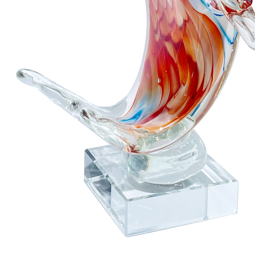 76488	 L5.5W3.3H6.3" - GLASS FISH FIGURINE