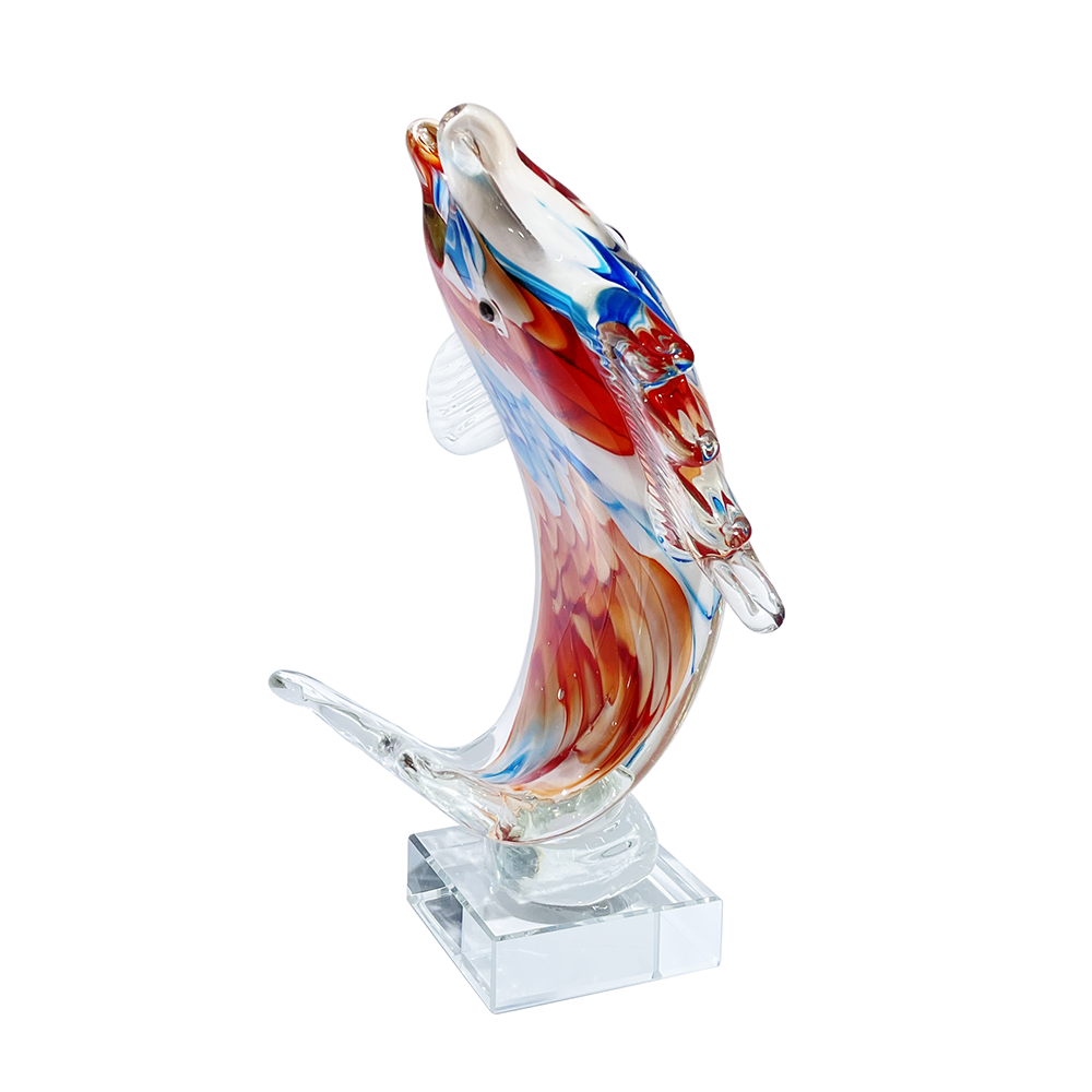 76488	 L5.5W3.3H6.3" - GLASS FISH FIGURINE